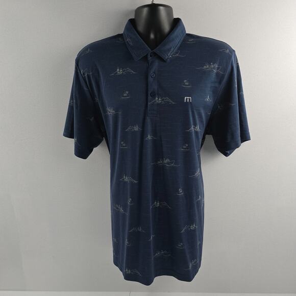 Travis Mathew FUN AND GAMES GOLF POLO INSIGNIA mens blue XL 5868 - Picture 1 of 9